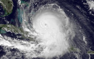 Category 4 Hurricane Joaquin on October 1, 2015, as viewed by GOES-13. Photo: NOAA